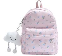 JUSKAQZYI mochila escolar Mochila De Impresión Floral Mochila De Viaje De Moda Para Niñas Mochila Resistente Al Agua Con Bolsillos Múltiples portatil