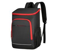 JUSKAQZYI mochila escolar Mochila térmica de gran capacidad a prueba de fugas for picnic, for almacenar alimentos y bebidas al aire libre, ideal for acampar portatil(Black-red)