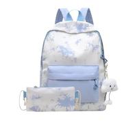 JUSKAQZYI mochila escolar Mochilas For Niñas Con Estuche, Linda Mochila Con Efecto Tie-dye For La Escuela, Mochila For Libros De Secundaria, Computadora Portátil For Mujeres portatil(Blu)