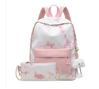 JUSKAQZYI mochila escolar Mochilas For Niñas Con Estuche, Linda Mochila Con Efecto Tie-dye For La Escuela, Mochila For Libros De Secundaria, Computadora Portátil For Mujeres portatil(Rose)