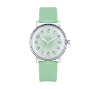 JUSKAQZYI Reloj analógico de Cuarzo for Mujer, Resistente al Agua, con Correa de Silicona, Esfera Luminosa de fácil Lectura for jóvenes Estudiantes.(Groen)