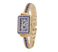 JUSKAQZYI Reloj de Pulsera de Oro for Mujer, Reloj de Pulsera de Diamantes for Mujer, Reloj analógico de Cuarzo Cuadrado, un Regalo de Lujo for Novias y Esposas.(BLU)