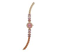 JUSKAQZYI Reloj de Pulsera for Mujer, Paquete de 2, de Moda, Resistente al Agua, de Cuarzo, con Forma de Flor, for Novias y Esposas.(Rose Gold Pink)