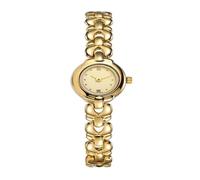 JUSKAQZYI Reloj de Pulsera Ovalado Vintage de Oro for Mujer, Elegante Reloj de Pulsera de Cuarzo Resistente al Agua for Mujer, Perfecto for Uso Diario.(Gold Gold)