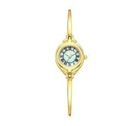 JUSKAQZYI Reloj de Pulsera Vintage for Mujer Elegante Vestido Delicado Reloj de Pulsera de Cuarzo Moda Casual Brazalete Impermeable(Gold Green)