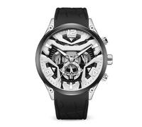 JUSKAQZYI Reloj Deportivo Reloj de Pulsera multifunción Informal con Esfera Creativa y Correa de Silicona, Deportivo, Resistente al Agua, de Cuarzo, Regalo for Hombre Digital(White Face+Black Belt)