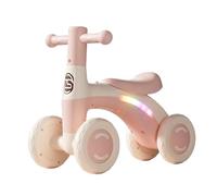 JUSKAQZYI Ride on Toys Bicicleta de Equilibrio de 4 Ruedas con Luces Musicales, sin Pedal, Coche móvil, Juguetes for Interiores y Exteriores(Rose)
