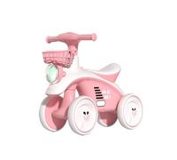 JUSKAQZYI Swing Car 4 Ruedas silenciosas Bicicleta de Equilibrio for bebé con música sin Pedal, Juguetes for Montar en Interiores y Exteriores(Rose)