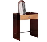 JUSKAQZYI tocadores Vanity Desk with Mirror Makeup Vanity with Drawer Cabinet Bedroom Dressing Table Compact Acrylic Floating Brown Bancos de tocador