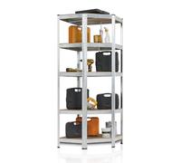 Juskys Estantería esquinera para Almacenamiento Corner Basic 180 x 70 x 40-70 cm (AlxAxP) | 875 kg | 5 estantes | Metal galvanizado | Estantería para Cargas Pesadas Estantería para sótanos