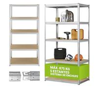 Juskys Estantería para Cargas Pesadas Basic 200x100x60cm (AlxAxP) | 875 kg | 5 estantes | Estantería de almacenaje Estantería metálica para sótanos Sistema de estanterías (Metal galvanizado)