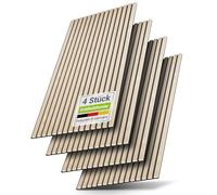 Juskys Juego de 4 paneles acústicos de pared, 2,88 m², 120 x 60 cm, paneles acústicos, reduce la reverberación y el ruido, roble natural claro