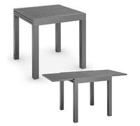 Juskys Laki - Mesa de jardín extensible (70 x 70 cm, mesa de comedor de aluminio, mesa grande, mesa de aluminio, muebles de jardín, color antracita