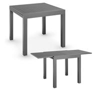 Juskys Laki - Mesa de jardín extensible (80 x 80 cm, mesa de comedor de aluminio, mesa grande, aluminio), color antracita
