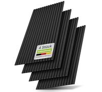 Juskys Paneles acústicos de pared, 4 unidades, 2,88 m², 120 x 60 cm, paneles acústicos, reduce la reverberación y el ruido, juego de roble gris oscuro