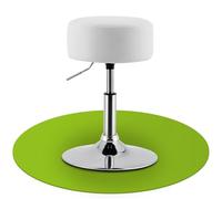 Juskys Taburete para tocador Tonia - Taburete Redondo de 33 cm, con Altura Regulable (52-65 cm) - Taburete Acolchado ergonómico con Funda de Polipiel en Blanco