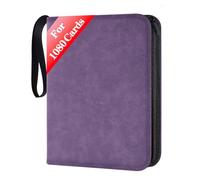 JUSONEY album cartas, 9 álbumes de fotos de la tarjeta de colección con capacidad máxima de 1080 tarjetas, álbum de fotos de la tarjeta album cromos(Morado)