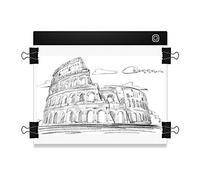 JUSONEY Mesa de Luz A5 Pad de dibujo de caja de mesa luz Mini ultrafino con clips de sujeción - Brillo de atenuación gradual, Almohadilla de luz de seguimiento profesional para pintura de diamantes