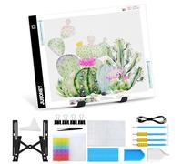 JUSONEY Mesa luminosa A4 para pintura de diamantes, accesorios de pintura de diamantes, almohadilla de luz regulable para dibujar, bocetos, animación, mesa luminosa para niños y adultos, juego de