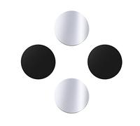 Juspota 4 Piezas Láminas Metálicas Muy Finas Placas Metálicas con Adhesivo para Soporte Movil Coche Magnético/Iman para Movil Coche y Otros Productos de imán - 4 Redondas