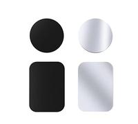 Juspota 4 Piezas Láminas Metálicas para Soporte iman movil Coche, Reemplazo de Placa de Metal Muy Finas Adhesivo Soporte movil Coche magnético - 2 Redondas y 2 Rectangulares