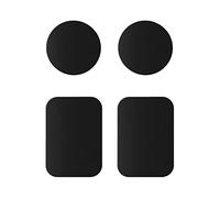 Juspota 4 Piezas Láminas Metálicas para Soporte iman movil Coche, Reemplazo de Placa de Metal Muy Finas Adhesivo Soporte movil Coche magnético - Negro 2 Redondas y 2 Rectangulares