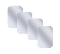 Juspota 4 Piezas Láminas Metálicas para Soporte Movil Coche Magnético, Reemplazo de Placas de Metal con Adhesivo, Muy Fina para Soporte iman Movil Coche, Plata 4 Rectangulares