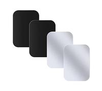 Juspota 4 Piezas Láminas Metálicas para Soporte Movil Coche Magnético, Reemplazo de Placas de Metal con Adhesivo, Muy Fina para Soporte iman Movil Coche, 4 Rectangulares
