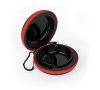 Juspota Ceniceros Portátiles, Mini Cremallera Cenicero de Bolsillo Antiolores, Cenicero Metal de Cigarrillos con Llavero para Viajes, al Aire Libre, Senderismo, NegroRojo