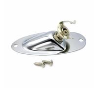 jussming Enchufe de placa de estilo barco con tornillos, conector de entrada de salida de guitarra de acero cobre plateado para Fender Strat y guitarras eléctricas similares de estilo Strat