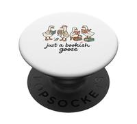 Just a Bookish Goose Cute Reading Aesthetic PopSockets PopGrip Adhesivo