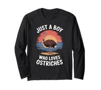 Just A Boy Who Loves Avestruces Wildlife Fan Kids Avestruz Manga Larga