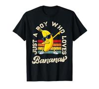 Just a Boy Who Loves Bananas Banana Teen Boys Toddler Kid Camiseta