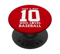 Just A Boy Who Loves Baseball 10 PopSockets PopGrip Adhesivo