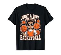 Just a Boy Who Loves Basketball Sport Kids Teens Toddler Camiseta