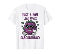 Just a Boy Who Loves Blackberries Blackberry Fruit Boys Kds Camiseta
