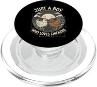 Just A Boy Who Loves Chickens Retro Farm Blueprint Livestock PopSockets PopGrip para MagSafe