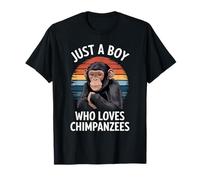 Just A Boy Who Loves Chimpancés Animal Fan Boys Chimpancé Camiseta