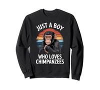 Just A Boy Who Loves Chimpancés Animal Fan Boys Chimpancé Sudadera