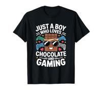 Just A Boy Who Loves Chocolate and Gaming Gamer Boy Kid Camiseta