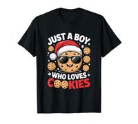 Just A Boy Who Loves Cookies Christmas Cookie Lover Kid Boy Camiseta
