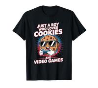 Just A Boy Who Loves Cookies Video Games Cookie Lover Gamer Camiseta