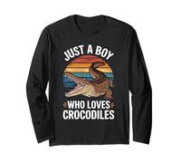 Just A Boy Who Loves Crocodiles Reptile Fan Kids Cocodrilos Manga Larga