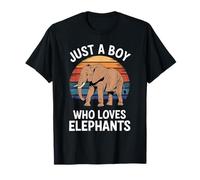 Just A Boy Who Loves Elephants Animal Fan Niños Elefantes Camiseta