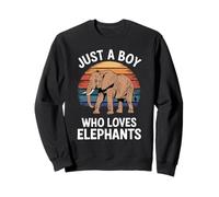 Just A Boy Who Loves Elephants Animal Fan Niños Elefantes Sudadera