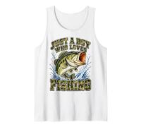 Just A Boy Who Loves Fishing Camo Bass Youth Kids Camiseta sin Mangas