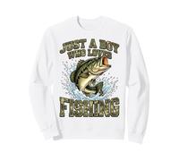 Just A Boy Who Loves Fishing Camo Bass Youth Kids Sudadera