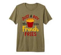Just A Boy Who Loves French Fries Patatas Fritas Vegano Camiseta Premium