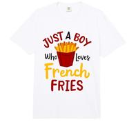 Just A Boy Who Loves French Fries Patatas Fritas Vegano Comfort Colors Adult Heavyweight T-Shirt
