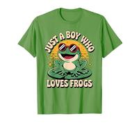 Just A Boy Who Loves Frogs Frog Lover Youth Boys Kids Teens Camiseta